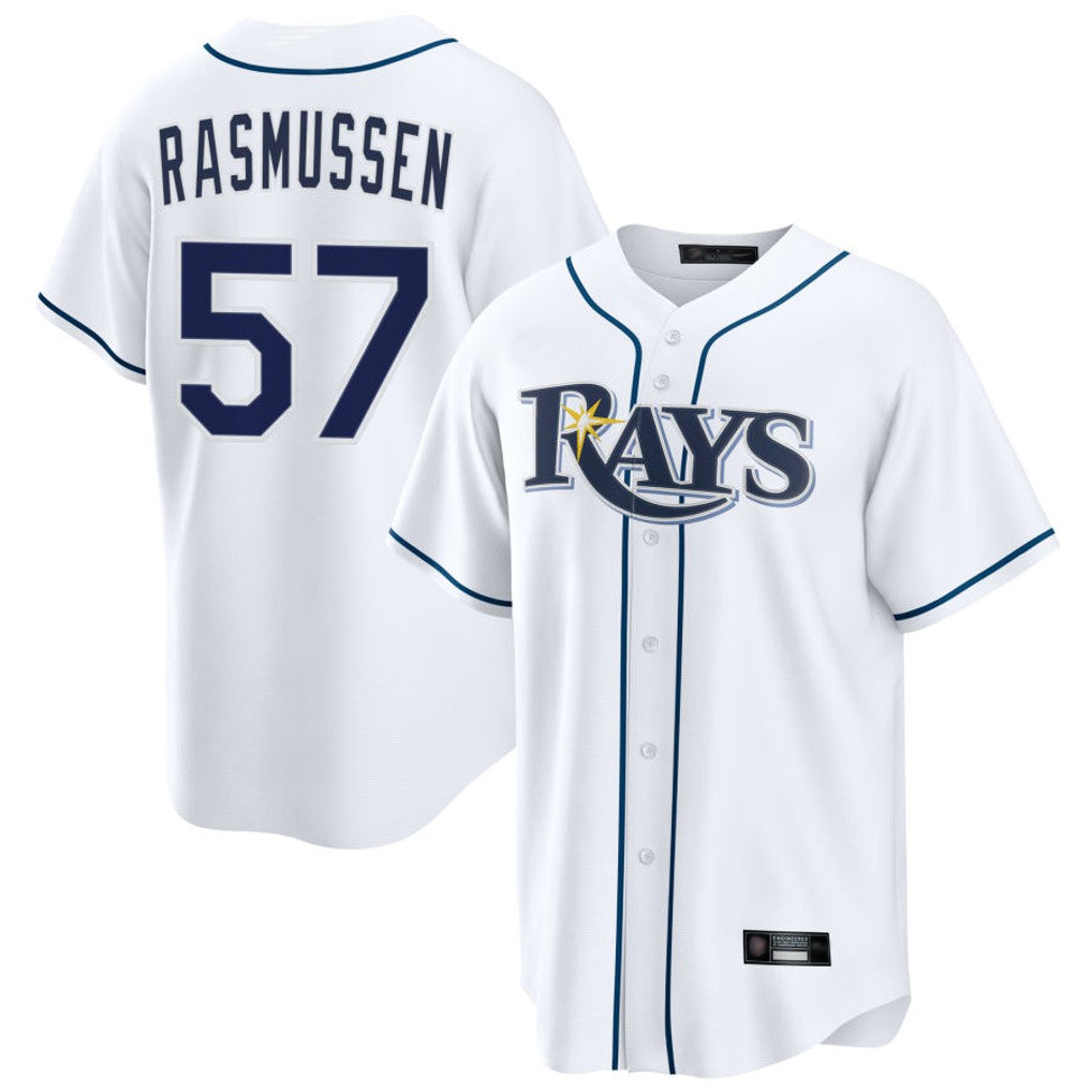 MATTH TB.Rays #57 Drew Rasmussen Player White Home Game Stitched Jerseys