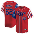 MATTH TB.Rays #62 Jonathan Aranda Player Red 2025 Independence Day Vapor Premier Limited Stitched Jerseys