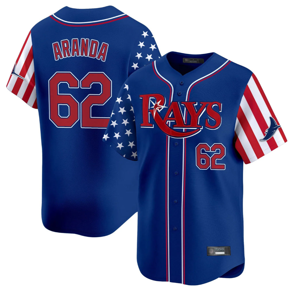 MATTH TB.Rays #62 Jonathan Aranda Player Royal 2025 Independence Day Vapor Premier Limited Stitched Jerseys