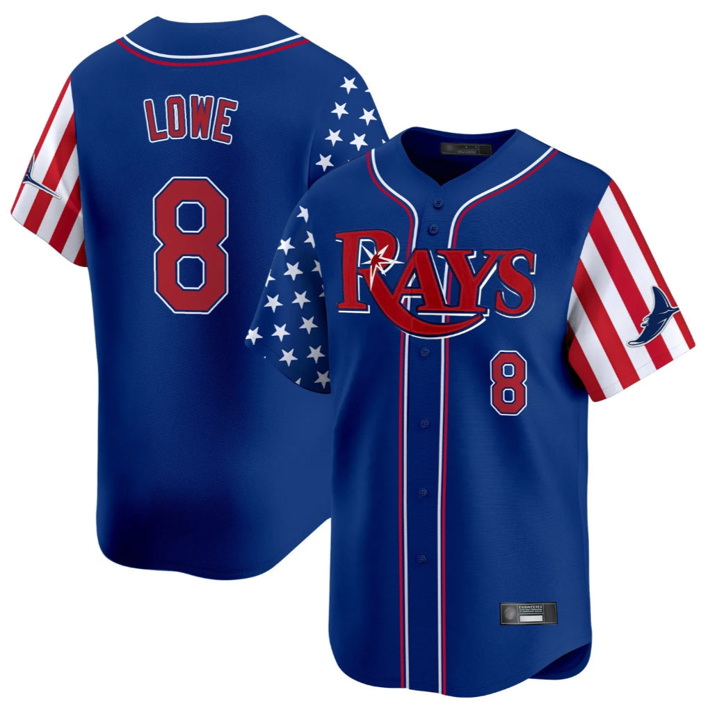 MATTH TB.Rays #8 Brandon Lowe Player Royal 2025 Independence Day Vapor Premier Limited Stitched Jerseys