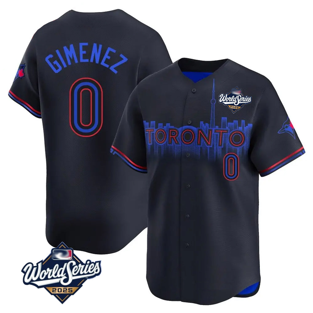 MATTH T.Blue Jays #0 Andres Gimenez Player Black 2025 World Series City Connect Stitched Jerseys