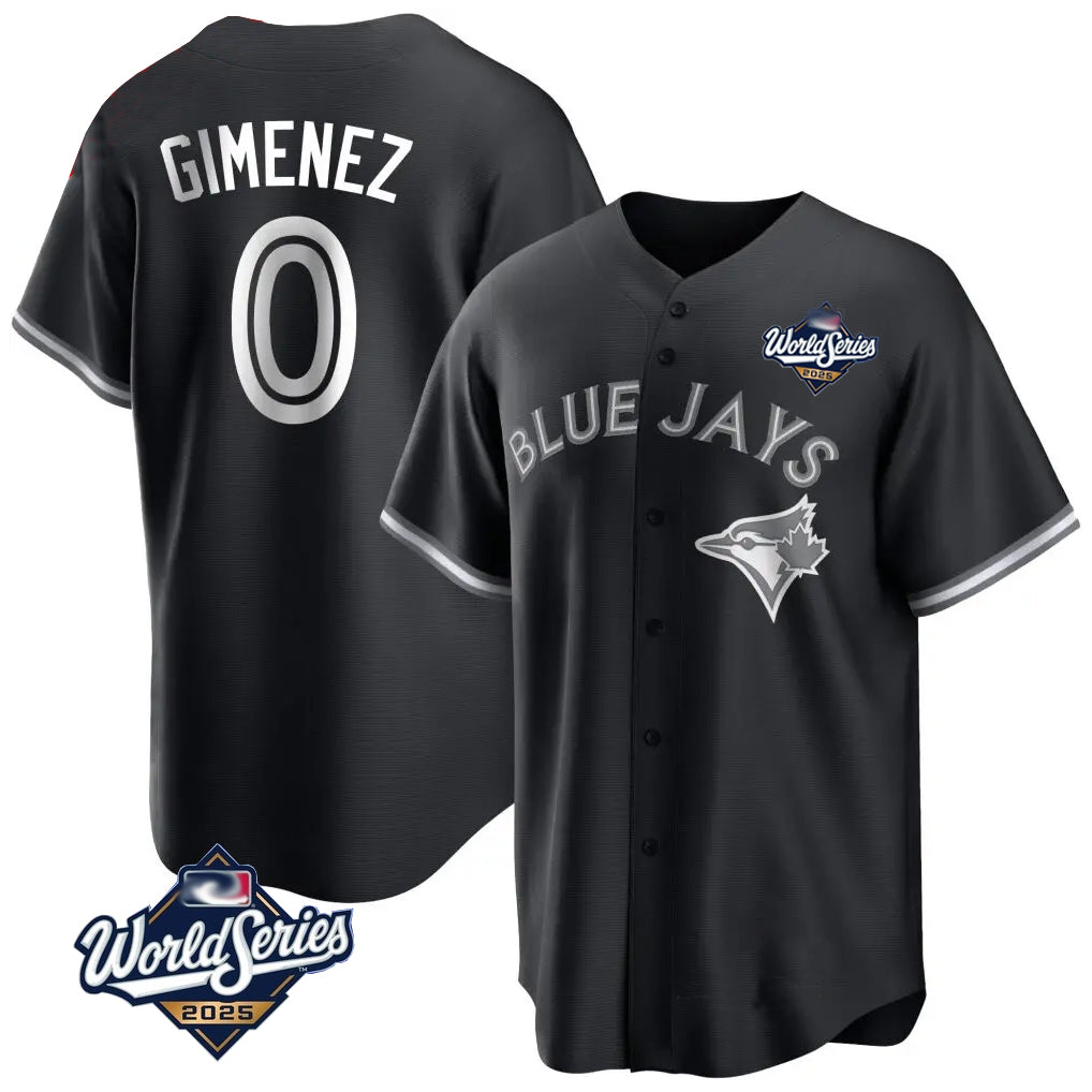 MATTH T.Blue Jays #0 Andres Gimenez Player Black 2025 World Series Game Stitched Jerseys