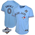 MATTH T.Blue Jays #0 Andres Gimenez Player Blue 2025 World Series Game Stitched Jerseys