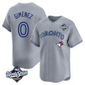 MATTH T.Blue Jays #0 Andres Gimenez Player Gray 2025 World Series Game Stitched Jerseys