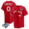 MATTH T.Blue Jays #0 Andres Gimenez Player Red 2025 World Series Limited Stitched Jerseys