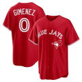 MATTH T.Blue Jays #0 Andres Gimenez Player Red Home Game Stitched Jerseys
