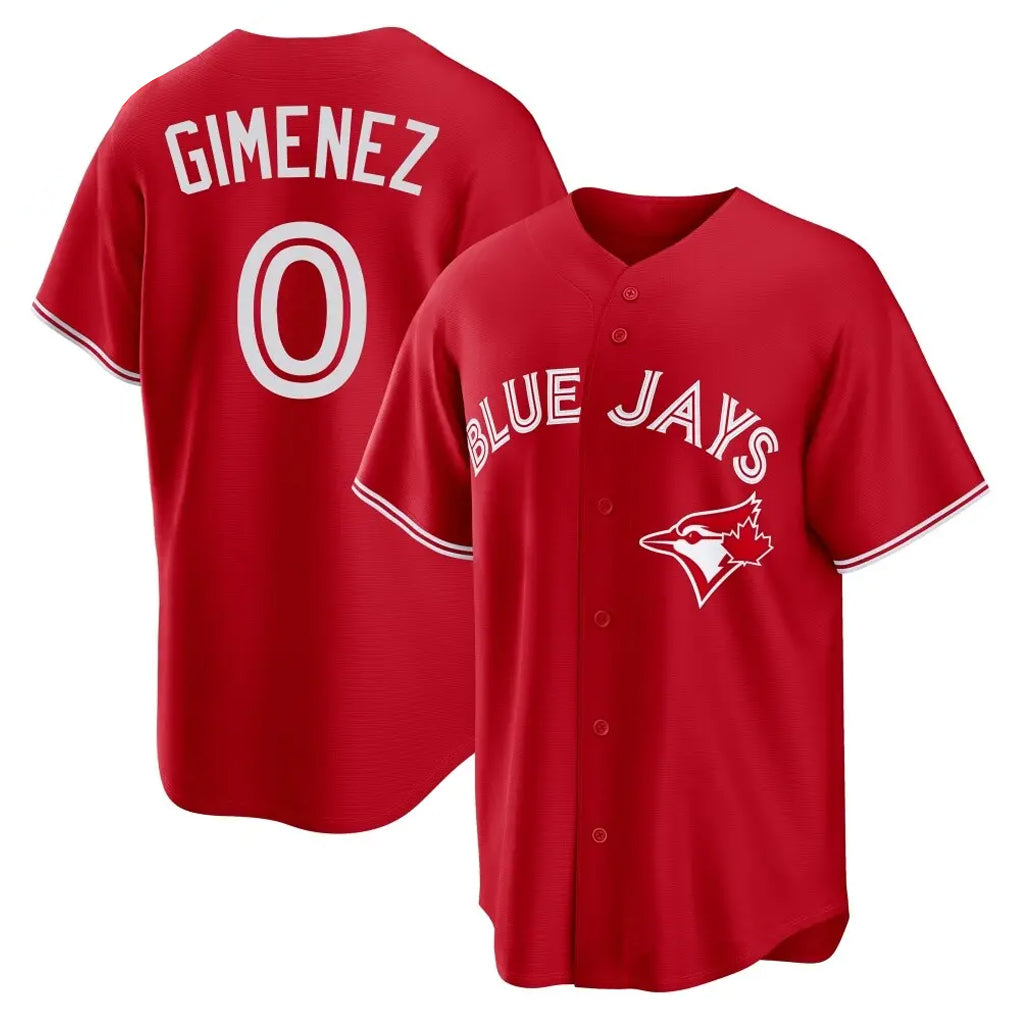 MATTH T.Blue Jays #0 Andres Gimenez Player Red Home Game Stitched Jerseys