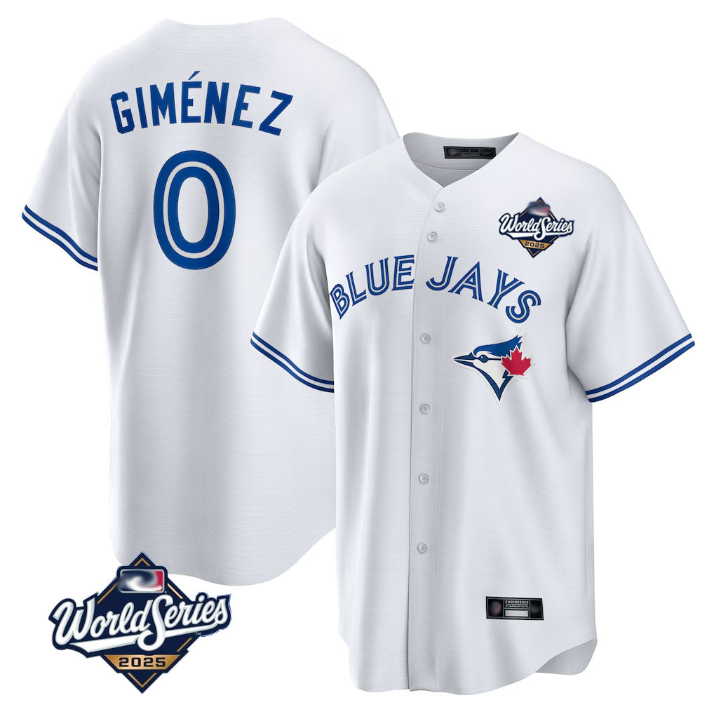 MATTH T.Blue Jays #0 Andres Gimenez Player White 2025 World Series Game Stitched Jerseys