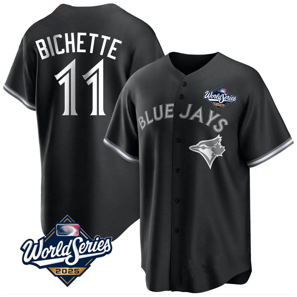 MATTH T.Blue Jays #11 Bo Bichette Player Black 2025 World Series Game Stitched Jerseys