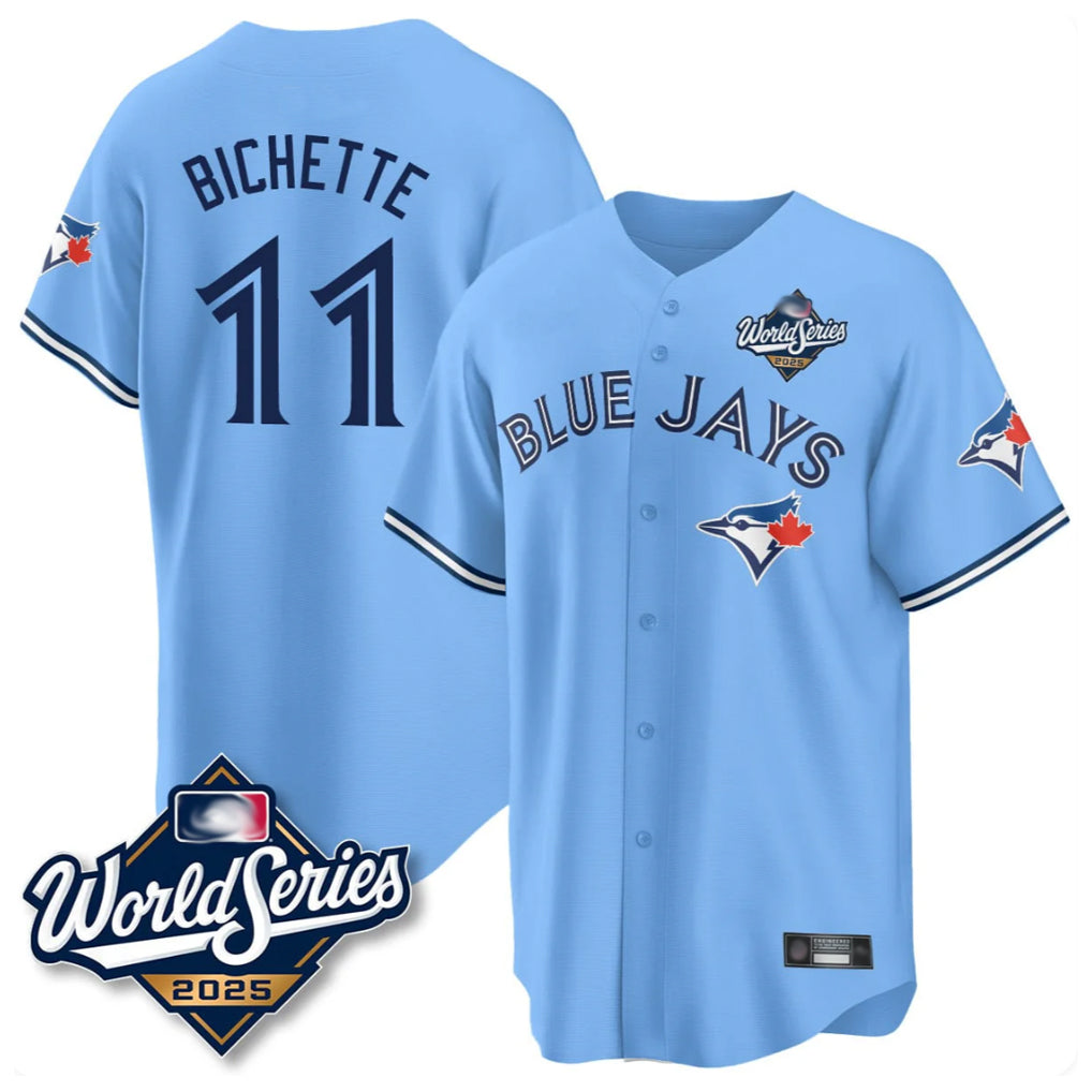 MATTH T.Blue Jays #11 Bo Bichette Player Blue 2025 World Series Game Stitched Jerseys