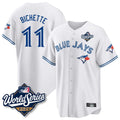MATTH T.Blue Jays #11 Bo Bichette Player White 2025 World Series Game Stitched Jerseys