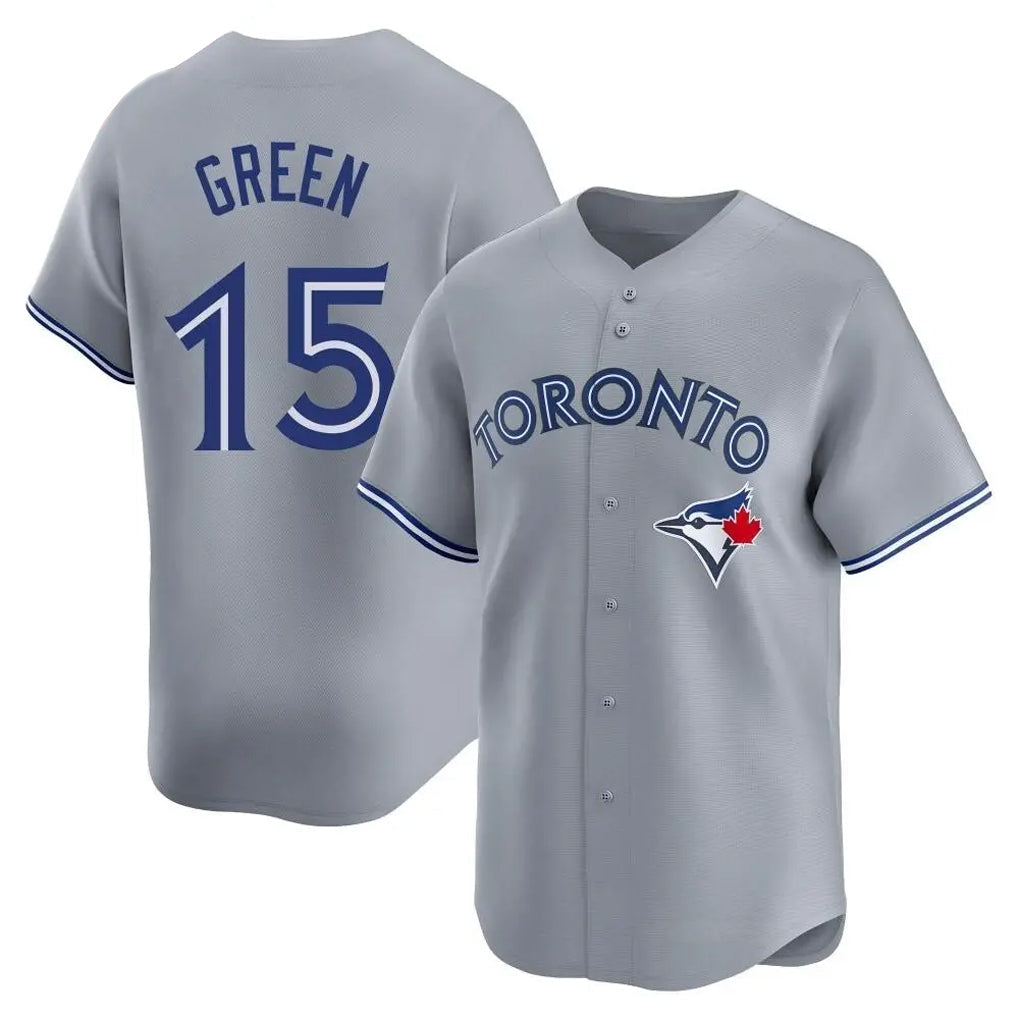 MATTH T.Blue Jays #15 Chad Green Player Gray Home Game Stitched Jerseys