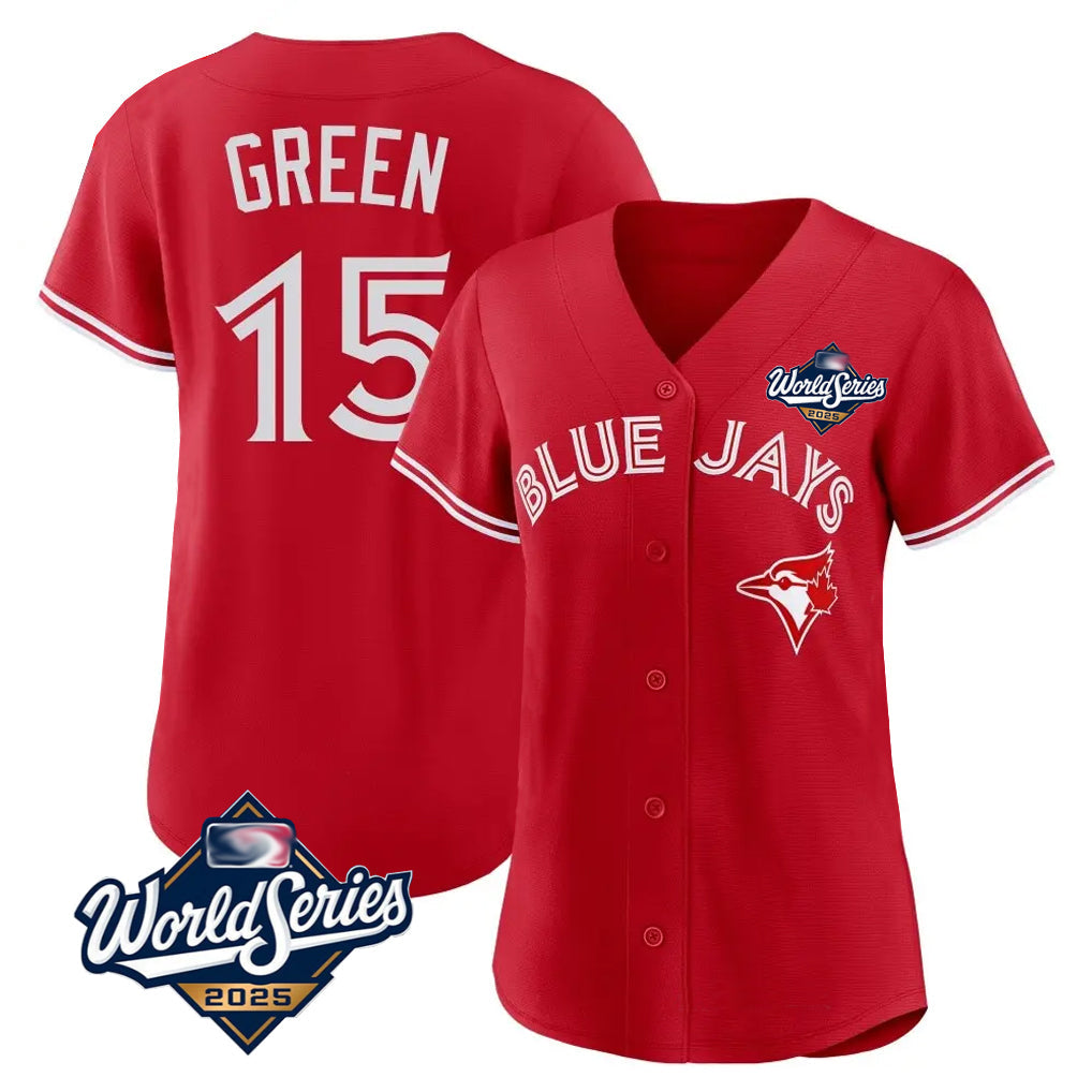 MATTH T.Blue Jays #15 Chad Green Player Red 2025 World Series Limited Stitched Jerseys