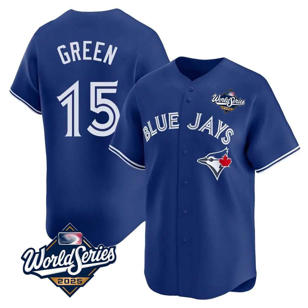 MATTH T.Blue Jays #15 Chad Green Player Royal 2025 World Series Limited Stitched Jerseys