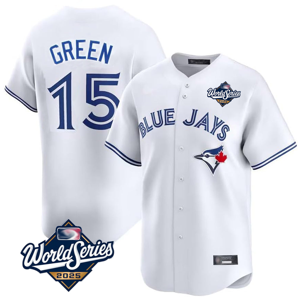 MATTH T.Blue Jays #15 Chad Green Player White 2025 World Series Limited Stitched Jerseys