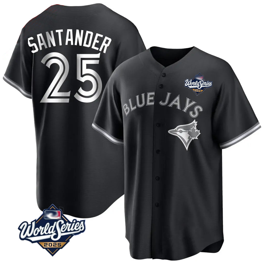 MATTH T.Blue Jays #25 Anthony Santander Player Black 2025 World Series City Connect Limited Stitched Jerseys