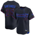 MATTH T.Blue Jays #25 Anthony Santander Player Black&Blue City Connect Limited Stitched Jerseys