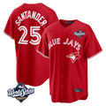 MATTH T.Blue Jays #25 Anthony Santander Player Red 2025 World Series Home Limited Stitched Jerseys