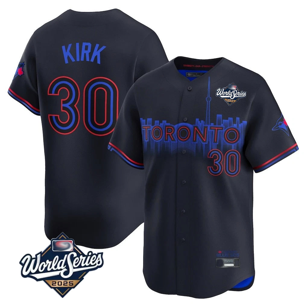 MATTH T.Blue Jays #30 Alejandro Kirk Player Black 2025 World Series City Connect Stitched Jerseys