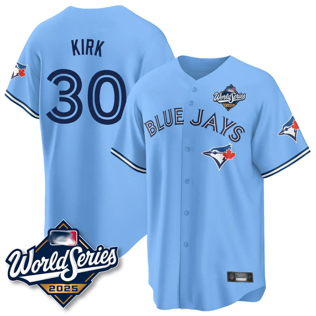 MATTH T.Blue Jays #30 Alejandro Kirk Player Blue 2025 World Series Limited Stitched Jerseys