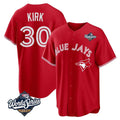MATTH T.Blue Jays #30 Alejandro Kirk Player Red 2025 World Series Home Limited Stitched Jerseys