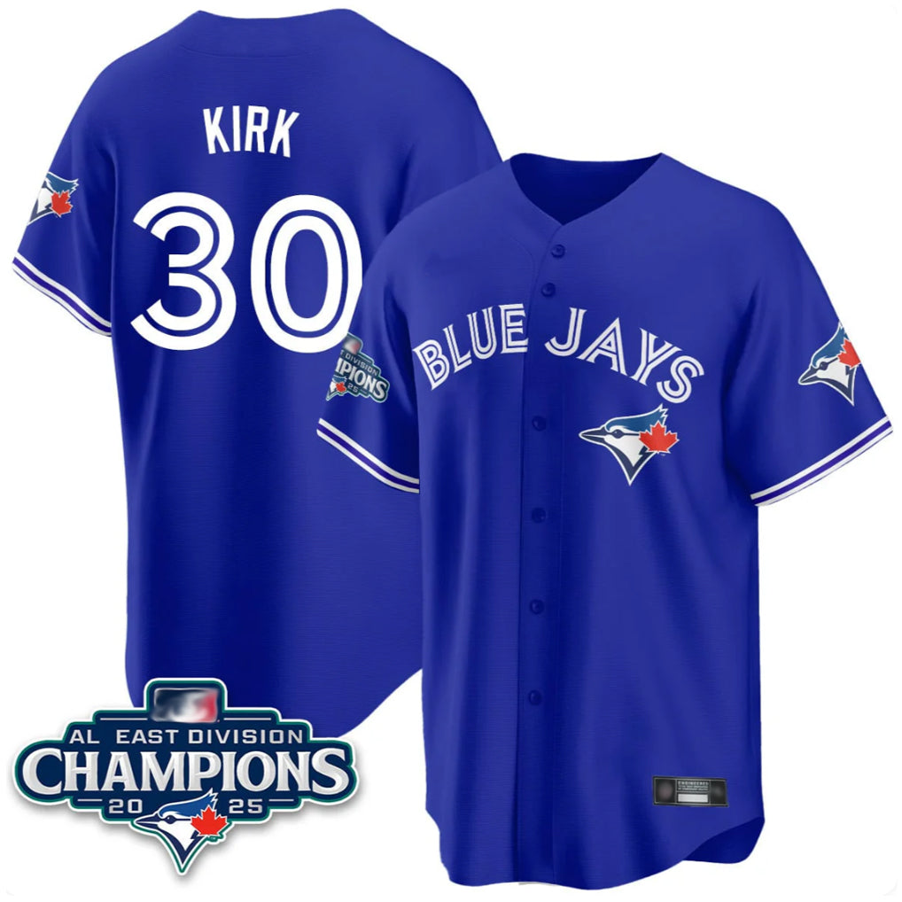 MATTH T.Blue Jays #30 Alejandro Kirk Player Royal AL East Division All Stitched Jerseys