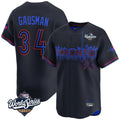 MATTH T.Blue Jays #34 Kevin Gausman Player Black 2025 World Series City Connect Stitched Jerseys