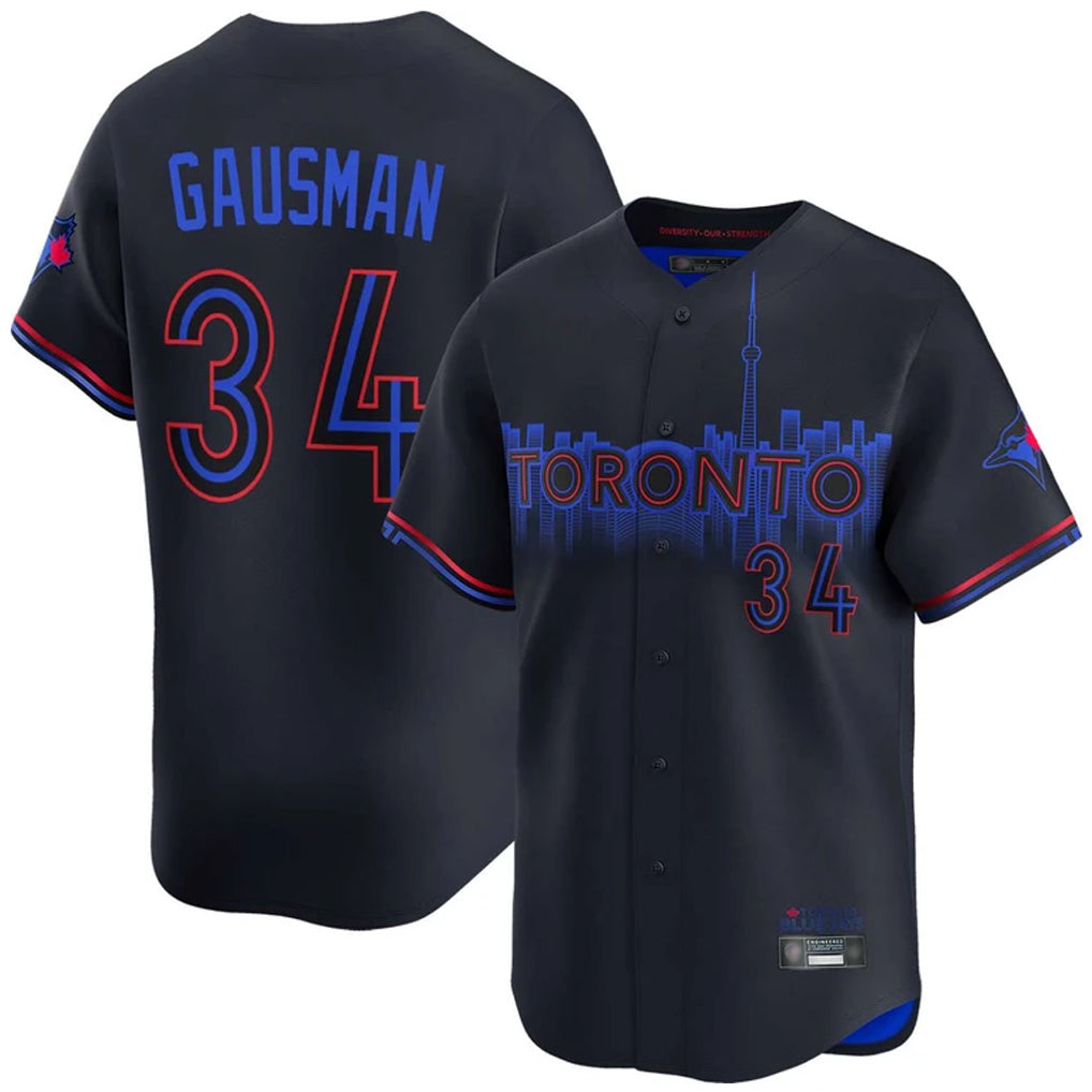 MATTH T.Blue Jays #34 Kevin Gausman Player Black City Connect Stitched Jerseys