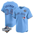MATTH T.Blue Jays #34 Kevin Gausman Player Blue 2025 World Series Limited Stitched Jerseys