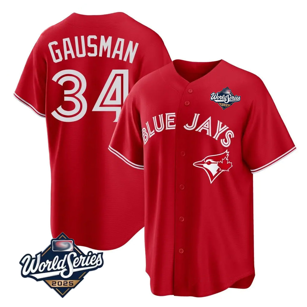 MATTH T.Blue Jays #34 Kevin Gausman Player Red 2025 American League All Stitched Jerseys