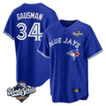 MATTH T.Blue Jays #34 Kevin Gausman Player Royal 2025 World Series Limited Stitched Jerseys