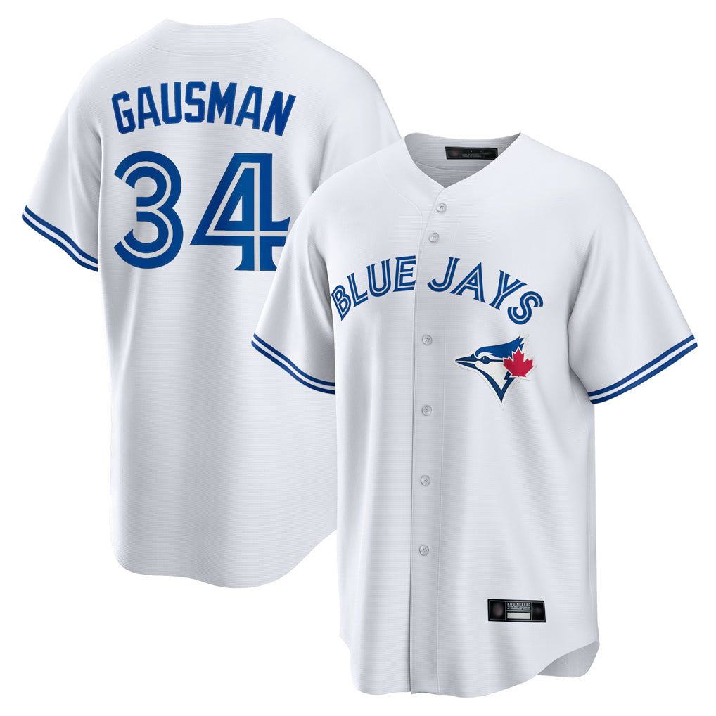 MATTH T.Blue Jays #34 Kevin Gausman Player White Home Game Stitched Jerseys