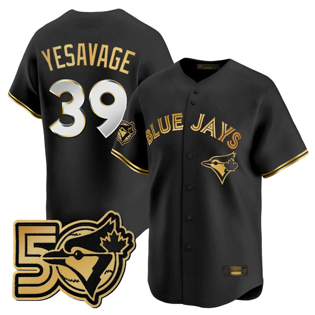 MATTH T.Blue Jays #39 Trey Yesavage Player Black 50 Seasons Patch Vapor Premier Limited All Stitched Jerseys