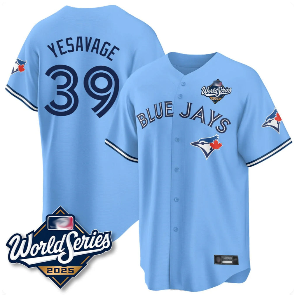 MATTH T.Blue Jays #39 Trey Yesavage Player Blue 2025 World Series Limited All Stitched Jerseys