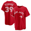 MATTH T.Blue Jays #39 Trey Yesavage Player Red Home Game Stitched Jerseys