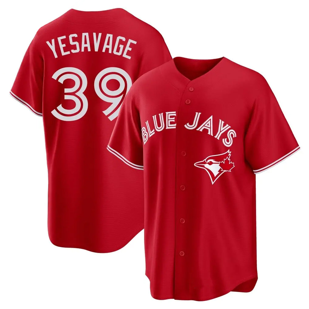 MATTH T.Blue Jays #39 Trey Yesavage Player Red Home Game Stitched Jerseys