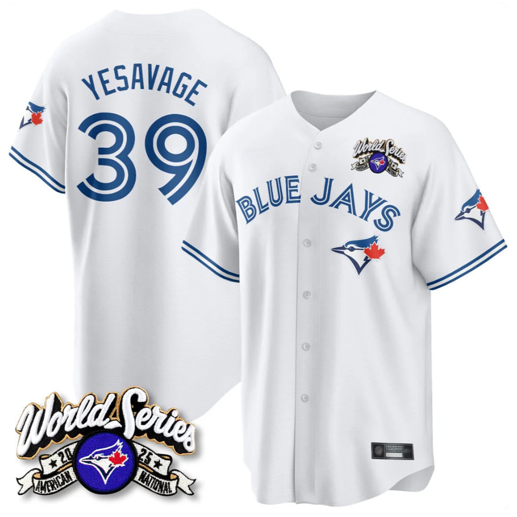 MATTH T.Blue Jays #39 Trey Yesavage Player White 2025 American League Limited All Stitched Jerseys