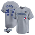 MATTH T.Blue Jays #47 Addison Barger Player Gray 2025 World Series Stitched Jerseys