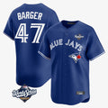 MATTH T.Blue Jays #47 Addison Barger Player Navy 2025 World Series Limited Stitched Jerseys