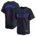 MATTH T.Blue Jays #4 George Springer Player Black City Connect Limited Stitched Jerseys
