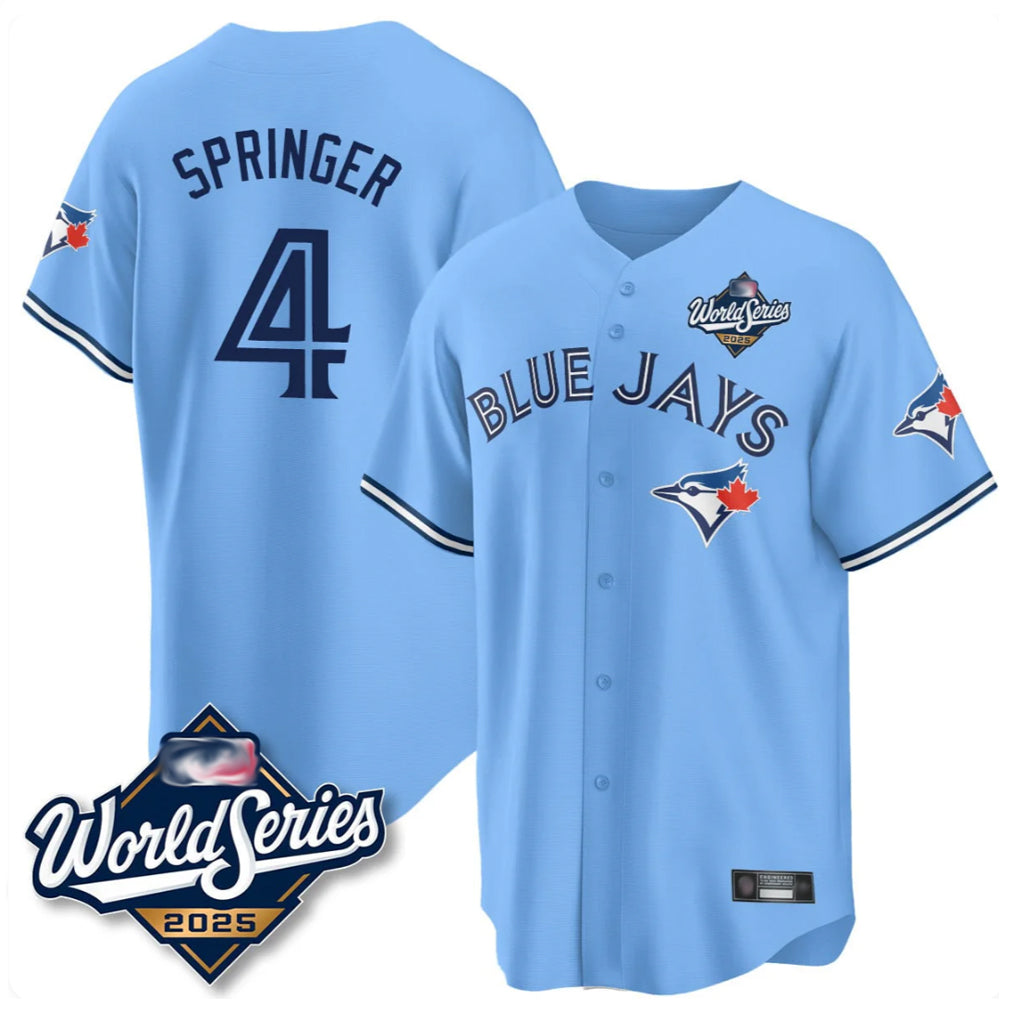 MATTH T.Blue Jays #4 George Springer Player Blue 2025 World Series Limited Stitched Jerseys