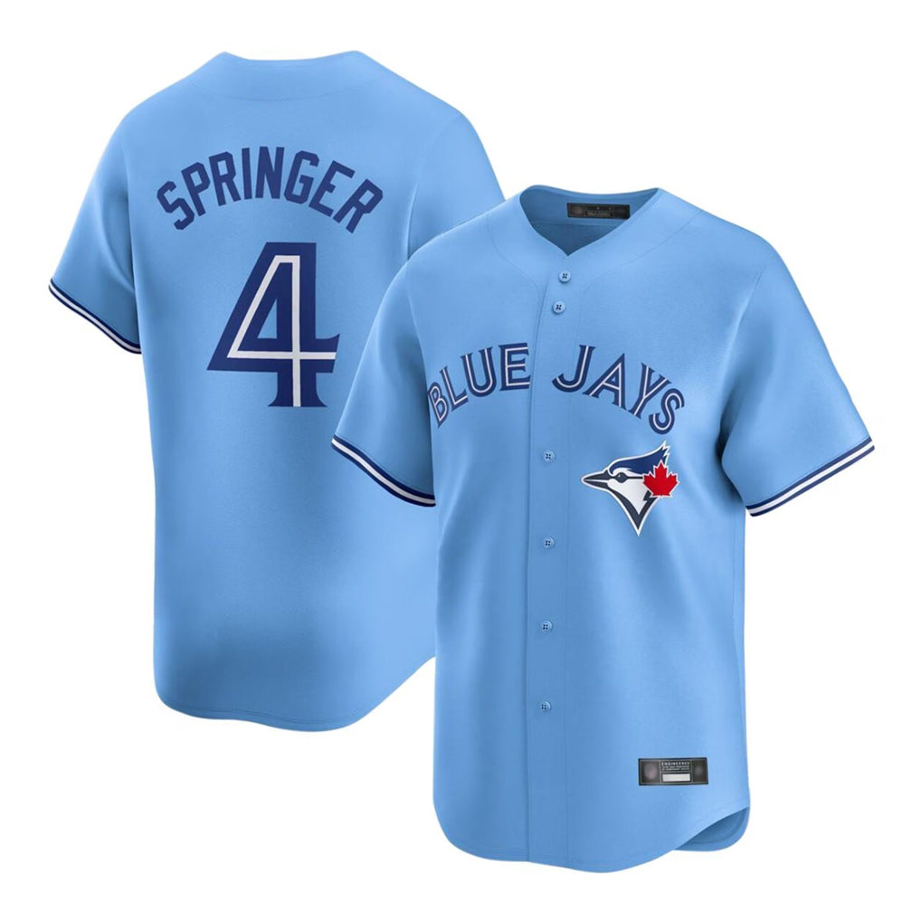 MATTH T.Blue Jays #4 George Springer Player Blue Home Game Stitched Jerseys