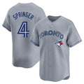 MATTH T.Blue Jays #4 George Springer Player Gray Home Limited Stitched Jerseys