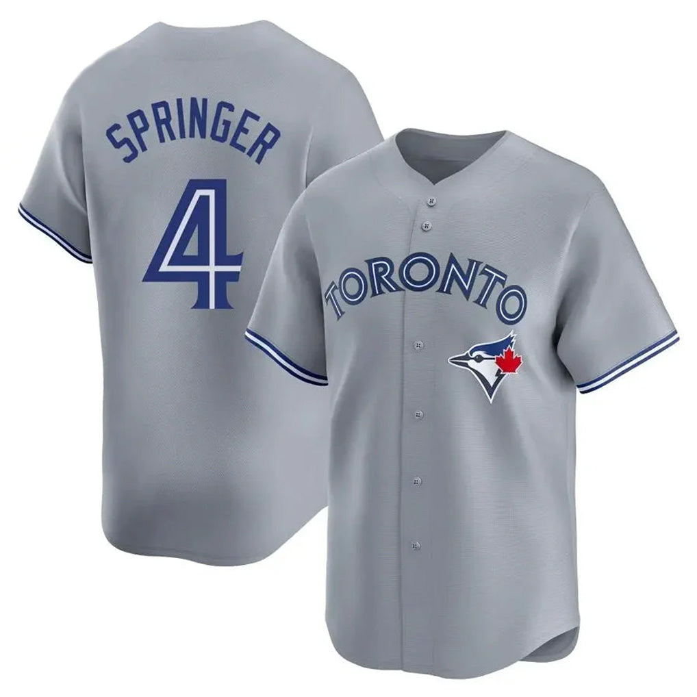 MATTH T.Blue Jays #4 George Springer Player Gray Home Limited Stitched Jerseys