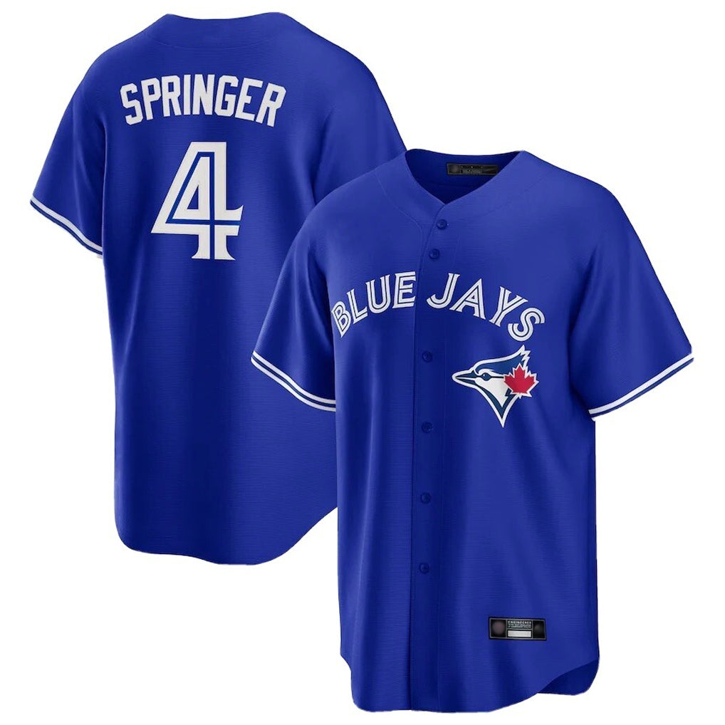 MATTH T.Blue Jays #4 George Springer Player Royal Home Game Stitched Jerseys