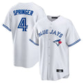 MATTH T.Blue Jays #4 George Springer Player White Home Game Stitched Jerseys