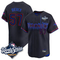MATTH T.Blue Jays #57 Shane Bieber Player Black 2025 World Series City Connect All Stitched Jerseys