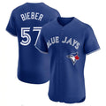 MATTH T.Blue Jays #57 Shane Bieber Player Royal Elite Home Limited Stitched Jerseys