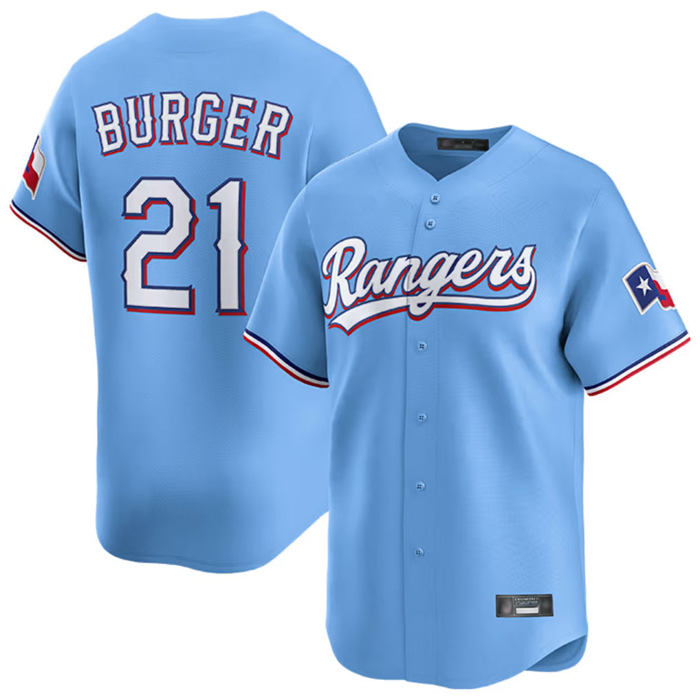 MATTH T.Rangers #21 Jake Burger Player Light Blue Home Limited Stitched Jerseys