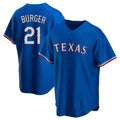 MATTH T.Rangers #21 Jake Burger Player Royal Home Replica Game Stitched Jerseys